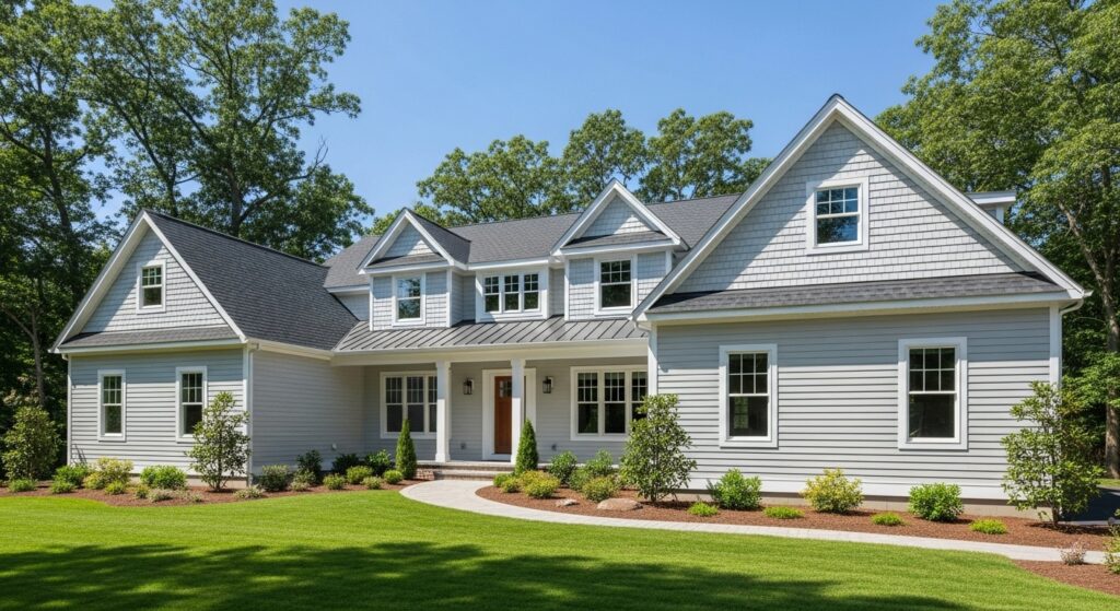 Siding Services MA & RI: Fresh, professional siding installation in Massachusetts, enhancing curb appeal and protecting the home’s exterior.